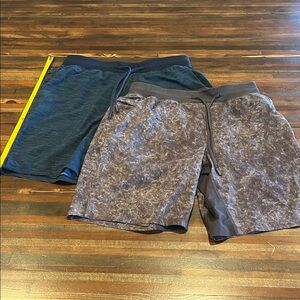 Men's Lululemon T.H.E Linerless Performance 9 inch Shorts - Blue & Gray Medium